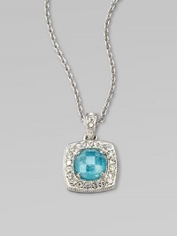 EXCLUSIVELY AT SAKS.COM. Add a little color with this pavé crystal embellished blue ceramic accented cubic zirconia doublet stone design on a link chain. CrystalsBlue ceramic accented cubic zirconiaRhodium-plated brassLength, about 16 to 18 adjustablePendant size, about ½Lobster clasp closureImported EXCLUSIVELY AT SAKS.COM. Add a little color with this pavé crystal embellished blue ceramic accented cubic zirconia doublet stone design on a link chain. CrystalsBlue ceramic accented cubic zirconiaRhodium-plated brassLength, about 16 to 18 adjustablePendant size, about ½Lobster clasp closureImported