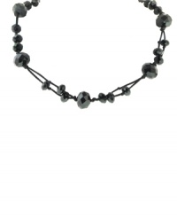 In the black: Embellished with jet enamel beads, 2028's necklace is a versatile style that will look great day and night. Crafted in mixed metal. Approximate length: 16 inches + 3-inch extender. In the black: Embellished with jet enamel beads, 2028's necklace is a versatile style that will look great day and night. Crafted in mixed metal. Approximate length: 16 inches + 3-inch extender.