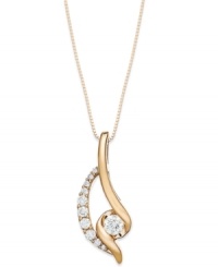 Set sail on shimmering seas. Sirena's stunning pendant necklace resembles the sail of a ship, while round-cut diamonds reflect the light. Set in 14k rose gold. Approximate length: 18 inches. Approximate drop: 7/8 inch. Set sail on shimmering seas. Sirena's stunning pendant necklace resembles the sail of a ship, while round-cut diamonds reflect the light. Set in 14k rose gold. Approximate length: 18 inches. Approximate drop: 7/8 inch.