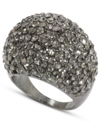 A dramatic design defines this dome ring from City by City. Embellished with alluring glass crystal accents. Set in hematite tone mixed metal. Size 7. A dramatic design defines this dome ring from City by City. Embellished with alluring glass crystal accents. Set in hematite tone mixed metal. Size 7.