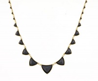 House of Harlow 1960 Pyramid Station Necklace with Black Resin House of Harlow 1960 Pyramid Station Necklace with Black Resin