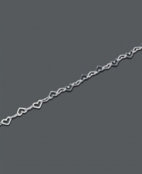 Show your sweet side with this delicate heart chain anklet. Crafted in sterling silver by Giani Bernini. Approximate length: 10 inches. Show your sweet side with this delicate heart chain anklet. Crafted in sterling silver by Giani Bernini. Approximate length: 10 inches.