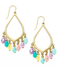This spring it's all about color! Add a vivid splash with Lauren by Ralph Lauren's semi-precious reconstituted turquoise and glass bead earrings. Set in gold tone mixed metal. Approximate drop: 2 inches. Approximate diameter: 1 inch. This spring it's all about color! Add a vivid splash with Lauren by Ralph Lauren's semi-precious reconstituted turquoise and glass bead earrings. Set in gold tone mixed metal. Approximate drop: 2 inches. Approximate diameter: 1 inch.