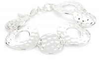 Nine West Silver-Tone Plated Hammered Textured Link Bracelet Nine West Silver-Tone Plated Hammered Textured Link Bracelet