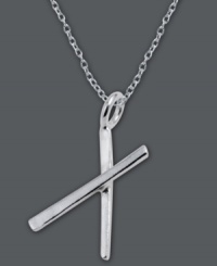 The perfect personalized gift. A polished sterling silver pendant features the letter X with a chic asymmetrical design. Comes with a matching chain. Approximate length: 18 inches. Approximate drop: 3/4 inch. The perfect personalized gift. A polished sterling silver pendant features the letter X with a chic asymmetrical design. Comes with a matching chain. Approximate length: 18 inches. Approximate drop: 3/4 inch.