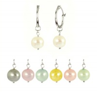 7 Interchangeable Freshwater Cultured Pearl, Spring Colors Earrings Set 7 Interchangeable Freshwater Cultured Pearl, Spring Colors Earrings Set