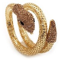 Dazzling Coil Flex Snake Bangle Bracelet (Gold Tone) Dazzling Coil Flex Snake Bangle Bracelet (Gold Tone)