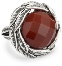 Lucky Brand Bohemian Silver-Tone Carnelian Set Stone Ring, Size 7 Lucky Brand Bohemian Silver-Tone Carnelian Set Stone Ring, Size 7