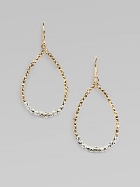 Pretty teardrops are elegantly formed from a combination of sterling silver and 14k gold faceted beads in a simple yet striking design.14k yellow gold and sterling silverLength, about 1¼Ear wireMade in USA Pretty teardrops are elegantly formed from a combination of sterling silver and 14k gold faceted beads in a simple yet striking design.14k yellow gold and sterling silverLength, about 1¼Ear wireMade in USA