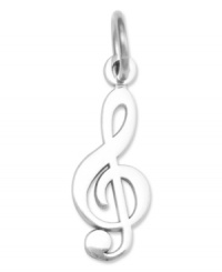 The perfect gift for the aspiring Mozart or Beethoven. This charming treble clef is crafted from diamond-cut 14k white gold. Chain not included. Approximate length: 4/5 inch. Approximate width: 1/5 inch. The perfect gift for the aspiring Mozart or Beethoven. This charming treble clef is crafted from diamond-cut 14k white gold. Chain not included. Approximate length: 4/5 inch. Approximate width: 1/5 inch.
