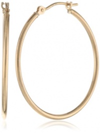 Klassics 10k Gold Polished Hoop Earrings, (1.1 Diameter)