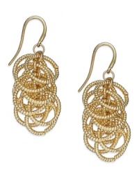 Intertwining strands of tubular chains create a lasting effect on these drop earrings from Alfani. Crafted from gold tone mixed metal. Approximate drop: 1-1/4 inches. Intertwining strands of tubular chains create a lasting effect on these drop earrings from Alfani. Crafted from gold tone mixed metal. Approximate drop: 1-1/4 inches.