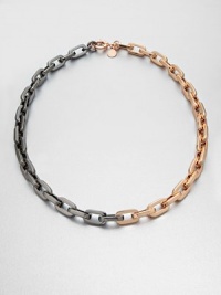 A versatile piece in rose goldtone and hematite-plating. Rose goldtone & hematite-plated brassLength, about 22.5Spring ring closureImported A versatile piece in rose goldtone and hematite-plating. Rose goldtone & hematite-plated brassLength, about 22.5Spring ring closureImported