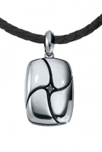 J.GOODMAN Sterling Silver Pendant with Black Diamond Accent. Includes 24 Braided Leather Cord. J.GOODMAN Sterling Silver Pendant with Black Diamond Accent. Includes 24 Braided Leather Cord.
