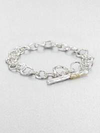 Sleek sterling silver links in various sizes with a statement toggle closure. Sterling silver Length, about 7.5Toggle closureImported Sleek sterling silver links in various sizes with a statement toggle closure. Sterling silver Length, about 7.5Toggle closureImported