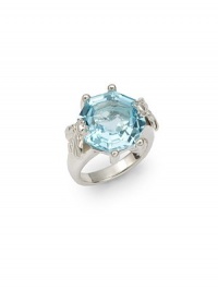 THE LOOKFaceted blue topaz accentBee detailsSterling silver settingTHE MEASUREMENTDiameter, about .75ORIGINMade in USA THE LOOKFaceted blue topaz accentBee detailsSterling silver settingTHE MEASUREMENTDiameter, about .75ORIGINMade in USA