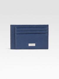 A luxurious leather style with six credit card slots.Six credit card slotsLeather3W X 4HMade in Italy A luxurious leather style with six credit card slots.Six credit card slotsLeather3W X 4HMade in Italy