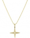 Mizuki 14k Gold and Diamond Square Cross Pendant Necklace