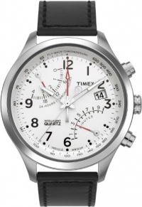 Timex Men's T2N701 Intelligent Quartz SL Series Fly-Back Chronograph Black Leather Strap Watch Timex Men's T2N701 Intelligent Quartz SL Series Fly-Back Chronograph Black Leather Strap Watch