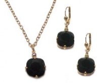 Catherine Popesco 14K Gold Plated Jet Black Swarovski Crystals Necklace and Earrings Jewelry Set Catherine Popesco 14K Gold Plated Jet Black Swarovski Crystals Necklace and Earrings Jewelry Set