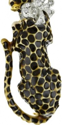 Kenneth Jay Lane Beige and Black Leopard Pin Kenneth Jay Lane Beige and Black Leopard Pin