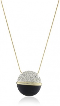 Anne Klein Caelestia Gold-Tone Jet and Crystal 16 Pendant Necklace