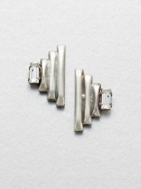 From the Black Label Collection. With a look that combines ancient and Art Deco designs, these shining pyramid-shaped earrings have sparkling Swarovski crystal accents.CrystalSilverplated brassLength, about ½Sterling silver post backMade in USA From the Black Label Collection. With a look that combines ancient and Art Deco designs, these shining pyramid-shaped earrings have sparkling Swarovski crystal accents.CrystalSilverplated brassLength, about ½Sterling silver post backMade in USA