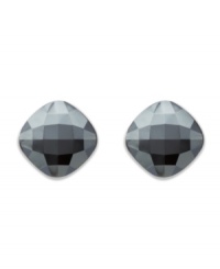 Polish your style with prismatic color. Swarovski's chic and shining stud earrings feature faceted Jet Hematite set in silver tone mixed metal. Approximate diameter: 1/4 inch. Polish your style with prismatic color. Swarovski's chic and shining stud earrings feature faceted Jet Hematite set in silver tone mixed metal. Approximate diameter: 1/4 inch.