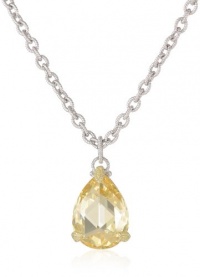 Judith Ripka La Petite Pear Shaped Yellow Pendant Necklace on Chain Necklace Judith Ripka La Petite Pear Shaped Yellow Pendant Necklace on Chain Necklace