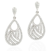 Ryssa925 Micropave Series - Sterling Silver & Sworovski Cubic Zirconia White Water Drops Earrings Ryssa925 Micropave Series - Sterling Silver & Sworovski Cubic Zirconia White Water Drops Earrings