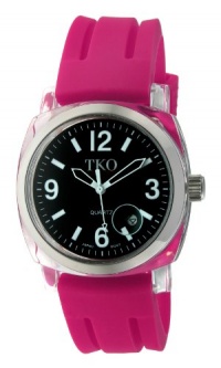 TKO ORLOGI Women's TK508-BF Milano Plastic Case and Fuchsia Rubber Strap Watch TKO ORLOGI Women's TK508-BF Milano Plastic Case and Fuchsia Rubber Strap Watch