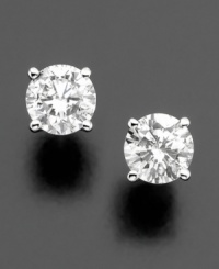 Infuse any look with timeless sophistication. Round-cut diamond (5/8 ct. t.w.) gleams in a 14k white gold setting. Infuse any look with timeless sophistication. Round-cut diamond (5/8 ct. t.w.) gleams in a 14k white gold setting.