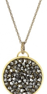 Liz Palacios Arco Iris Silver Night Swarovski Elements Medium Circle Pendant Necklace Liz Palacios Arco Iris Silver Night Swarovski Elements Medium Circle Pendant Necklace