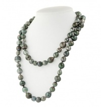 Honora Black Ringed Baroque Tahitian Cultured Pearl 36 Necklace with Sterling Silver Clasp.
