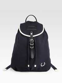 Whether on campus or off, tote your books, and the like, around in style with this vintage-inspired backpack crafted in durable cotton canvas.Flap, buckle closureDrawstring tieTop handleInterior zip pocketCotton14W x 16H x 5DImported Whether on campus or off, tote your books, and the like, around in style with this vintage-inspired backpack crafted in durable cotton canvas.Flap, buckle closureDrawstring tieTop handleInterior zip pocketCotton14W x 16H x 5DImported