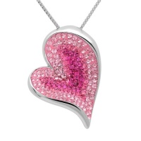 Pink Swarovski Crystal Heart Pendant-Necklace in Sterling on an 18in. Box Chain Pink Swarovski Crystal Heart Pendant-Necklace in Sterling on an 18in. Box Chain