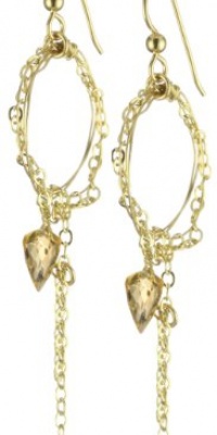 Rachel Burklund High Society Citrine Circle Gold-Plated Earrings Rachel Burklund High Society Citrine Circle Gold-Plated Earrings
