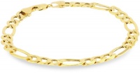 Klassics 10k Yellow Gold 7.5mm Figaro Men's Bracelet, 8.5 Klassics 10k Yellow Gold 7.5mm Figaro Men's Bracelet, 8.5