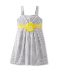Ruby Rox Kids Girls 7-16 Seersucker Dress, Black/White/Yellow, 12 Ruby Rox Kids Girls 7-16 Seersucker Dress, Black/White/Yellow, 12