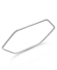 Geometric glamour. Style takes shape for Studio Silver with its hexagon bangle bracelet, set in sterling silver for a lustrous effect. Approximate diameter: 3 inches. Geometric glamour. Style takes shape for Studio Silver with its hexagon bangle bracelet, set in sterling silver for a lustrous effect. Approximate diameter: 3 inches.