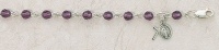Amethyst Sterling Silver Swarovski Crystal Baby Birthstone 5MM Rosary Bracelet 5 Length Amethyst Sterling Silver Swarovski Crystal Baby Birthstone 5MM Rosary Bracelet 5 Length
