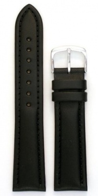 Men's Genuine Italian Leather Watchband Chronograph Style Black 22mm Watch Band Men's Genuine Italian Leather Watchband Chronograph Style Black 22mm Watch Band