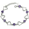 Rhodium Plated 925 Sterling Silver Amethyst Bracelet 7.5-sb3047