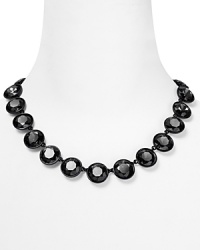Round faceted stones light up your neckline. Necklace by Juicy Couture. Round faceted stones light up your neckline. Necklace by Juicy Couture.