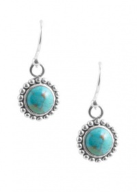 Barse Sterling Silver Turquoise Round Earrings Barse Sterling Silver Turquoise Round Earrings