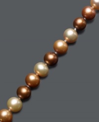 Delight in the delicious. This sugary sweet bracelet features cultured freshwater pearls (7-8 mm) in various chocolate and caramel colors. Crafted in 14k gold. Approximate length: 7-1/2 inches.