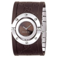 GUCCI Women's YA112421 112 Twirl Collection Brown Rubber Bangle Watch GUCCI Women's YA112421 112 Twirl Collection Brown Rubber Bangle Watch