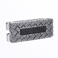 J.Goodman Sterling Silver Black Spinel Basket Weave Money clip J.Goodman Sterling Silver Black Spinel Basket Weave Money clip