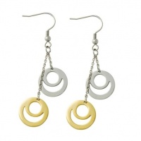 Ladies Gold and Silver Tone Dangle Circle Earrings Ladies Gold and Silver Tone Dangle Circle Earrings
