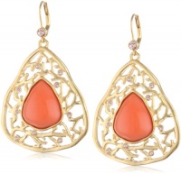 T Tahari Capri Crystal and Gold Center Stone Drop Earrings T Tahari Capri Crystal and Gold Center Stone Drop Earrings